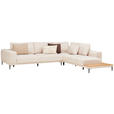 ECKSOFA in Leinwand Naturfarben  318/271 cm  - Schwarz/Naturfarben, Design, Textil/Metall (318/271cm) - Emilio Belluti