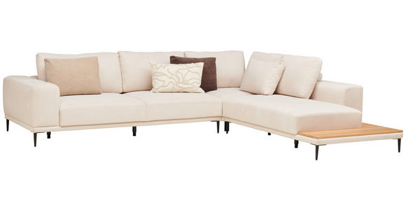 ECKSOFA in Leinwand Naturfarben 318/271 cm - Schwarz/Naturfarben, Design, Textil/Metall (318/271cm) - Emilio Belluti