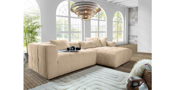 ECKSOFA in Flachgewebe Schlammfarben  280/170 cm  - Schlammfarben/Schwarz, KONVENTIONELL, Kunststoff/Textil (280/170cm) - Carryhome