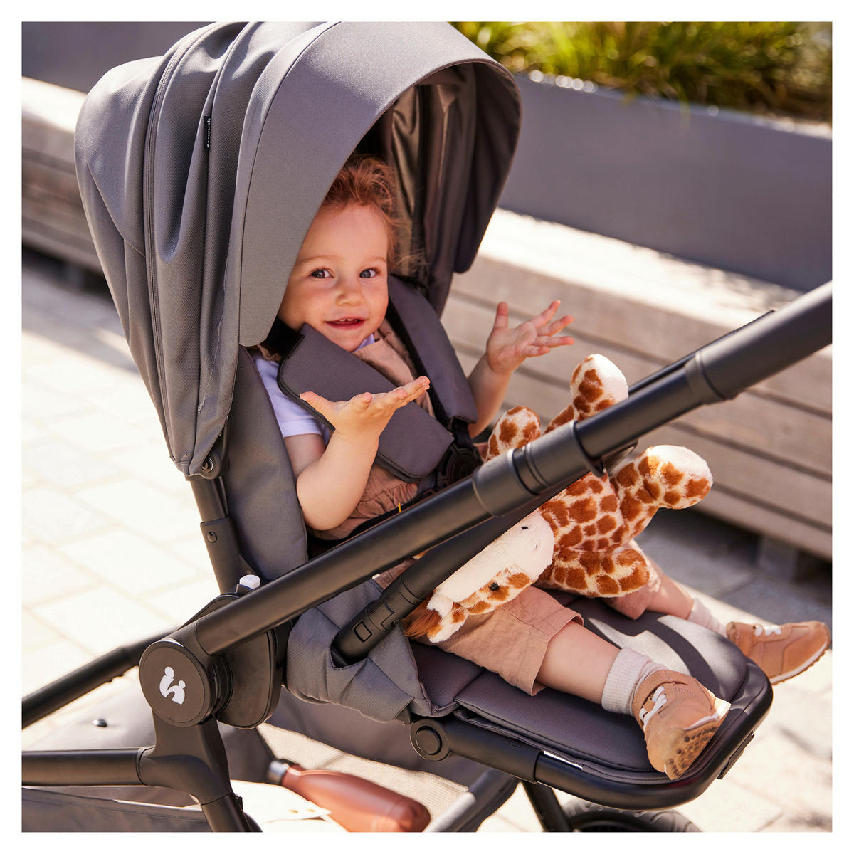 KOMBIKINDERWAGEN  Move N Care Set  Dark Grey  - Schwarz/Grau, Basics, Kunststoff/Textil (61/105/100cm) - Hauck