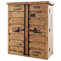 BARSCHRANK Sheesham massiv Sheeshamfarben  - Sheeshamfarben/Schwarz, KONVENTIONELL, Holz/Metall (100/120/56cm) - Livetastic