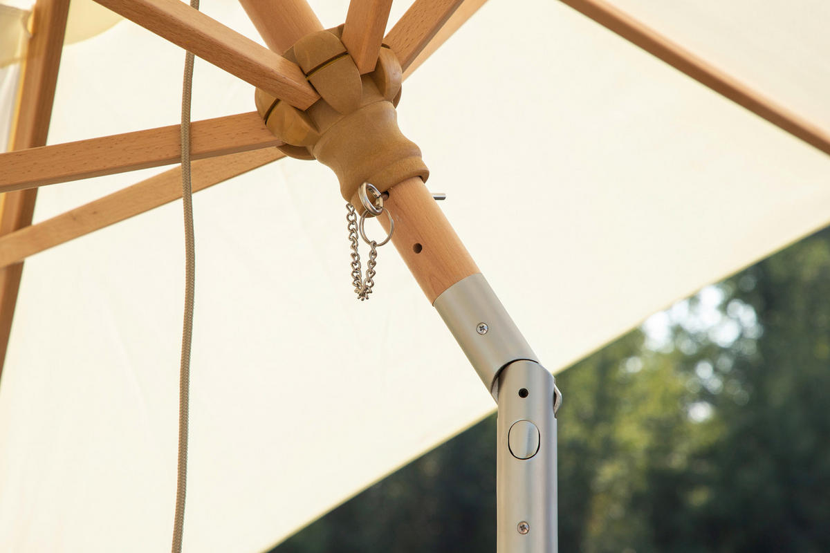 SONNENSCHIRM  250/232 cm  - Weiß, KONVENTIONELL (250/232cm) - Gardenson