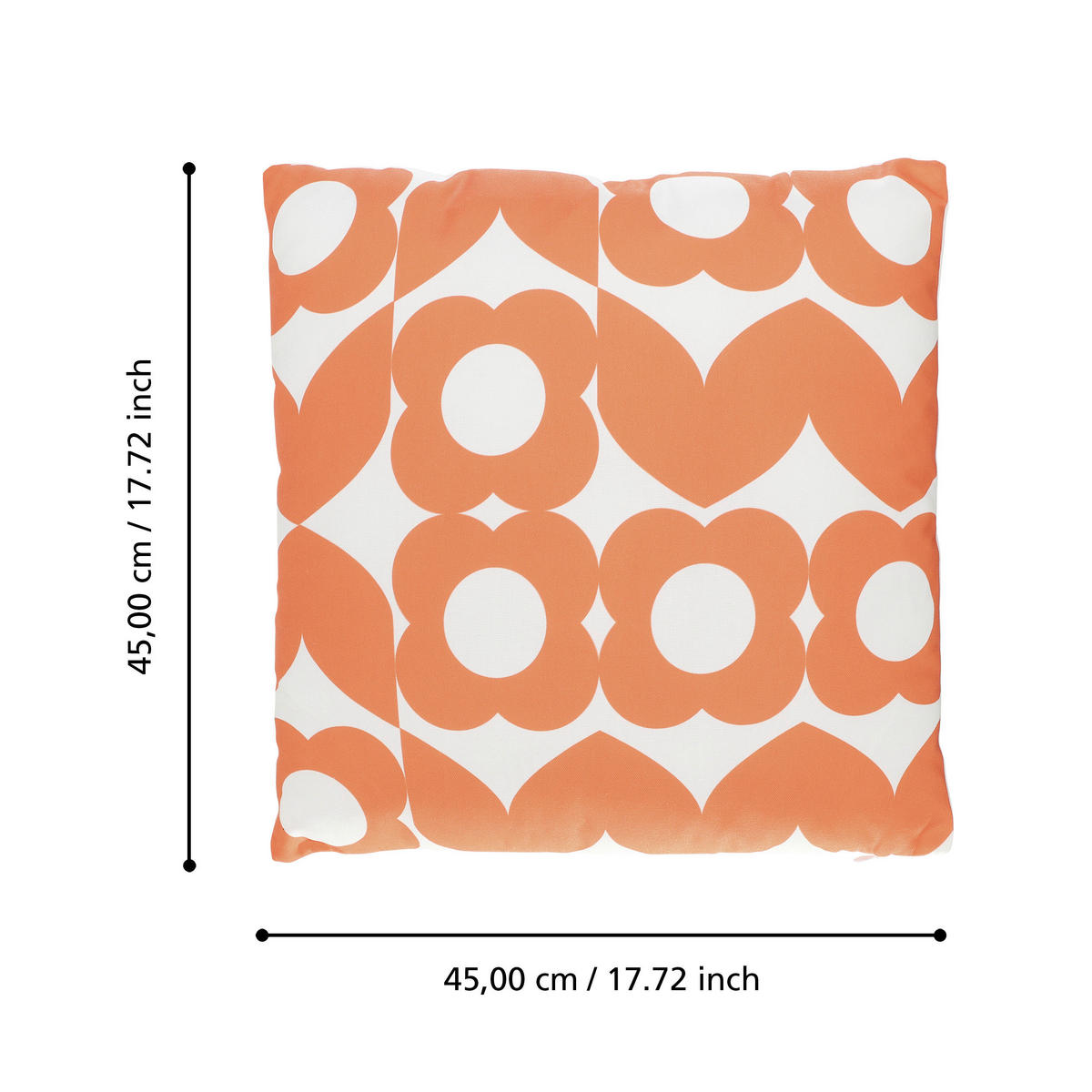 ZIERKISSEN   45/45 cm   - Orange/Weiß, Design, Textil (45/45cm) - Eglo