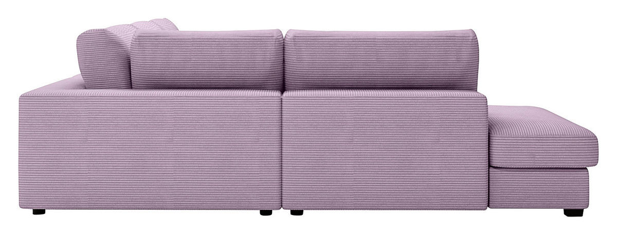 ECKSOFA Violett Cord  - Violett/Schwarz, KONVENTIONELL, Kunststoff/Textil (250/314cm) - Carryhome