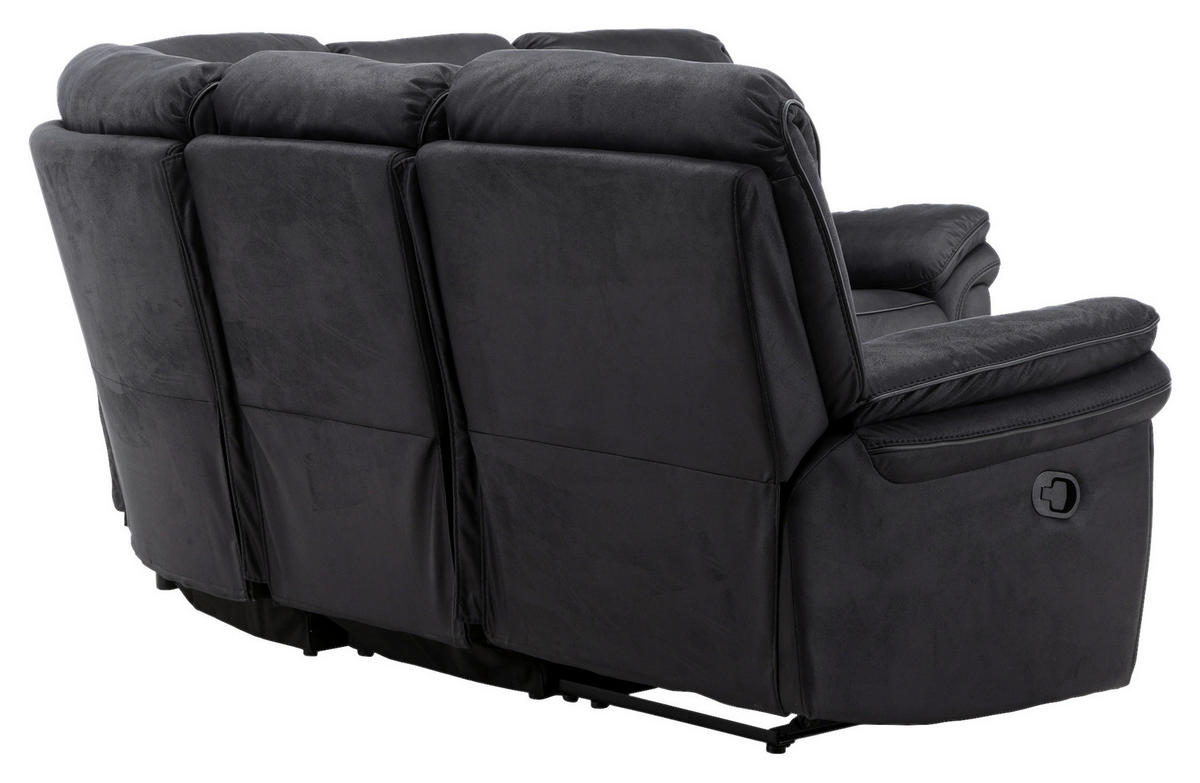 ECKSOFA Eckteil  Schwarz Lederlook (vegan)  - Schwarz, Design, Textil (338/338cm) - Livetastic