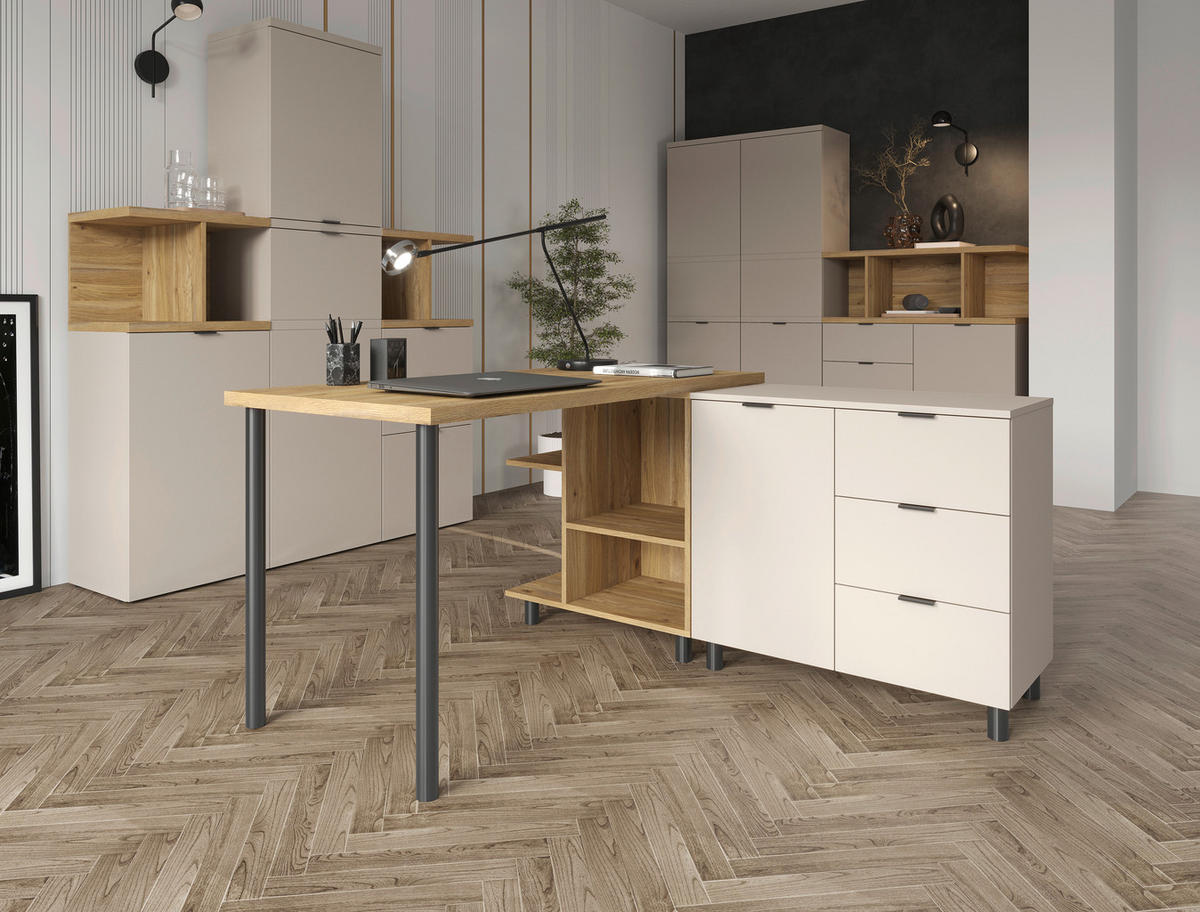 AUFSATZSCHRANK 52,4/72,9/40,1 cm, Taupe  - Taupe/Schwarz, MODERN, Holzwerkstoff/Metall (52,4/72,9/40,1cm) - Carryhome