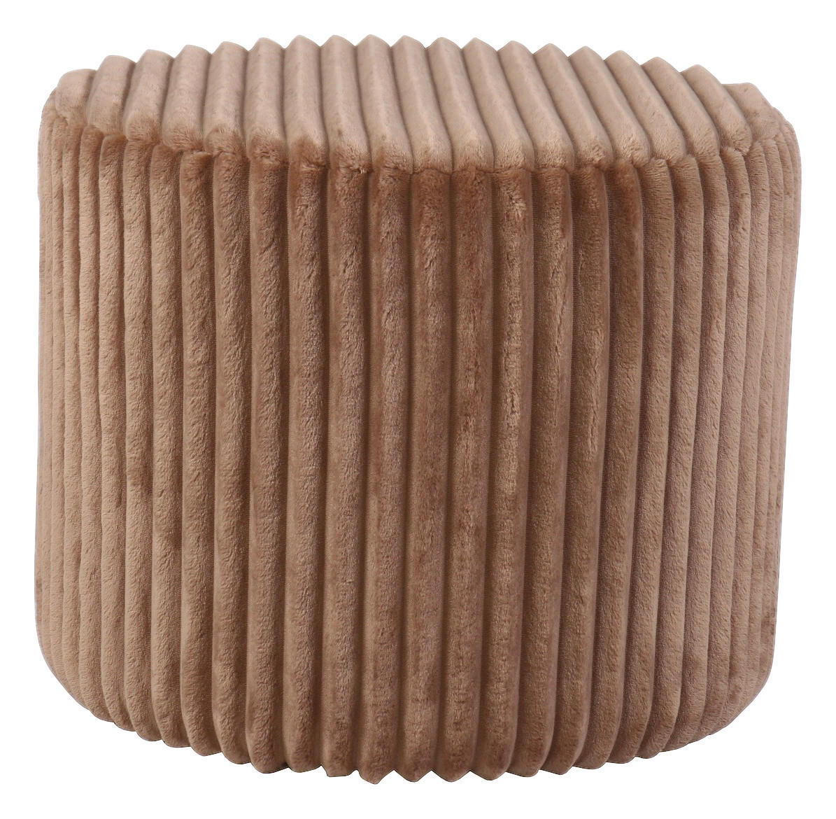 HOCKER in Holz, Textil Hellbraun  - Hellbraun, Design, Holz/Textil (49,5/41/49.5cm) - Xora