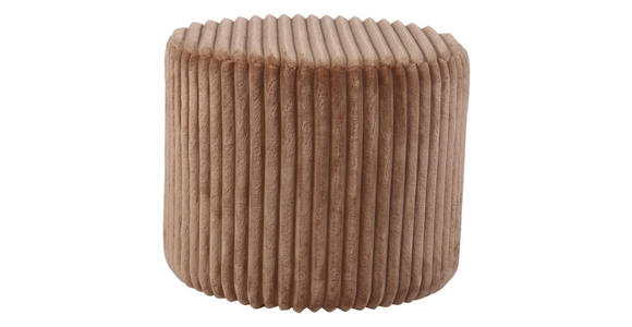 HOCKER in Holz, Textil Hellbraun - Hellbraun, Design, Holz/Textil (49,5/41/49.5cm) - Xora