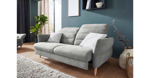 2-SITZER-SOFA in Webstoff Hellgrau - Eiche Bianco/Hellgrau, Design, Holz/Textil (192-220/85-106/98-112cm) - Dieter Knoll