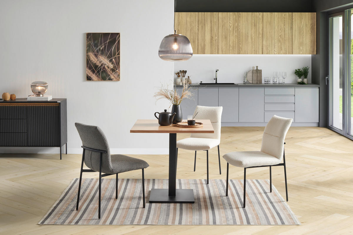 BISTRO STOLEK, akácie, černá, barvy akácie - černá/barvy akácie, Moderní, kov/dřevo (80/76/80cm) - Livetastic