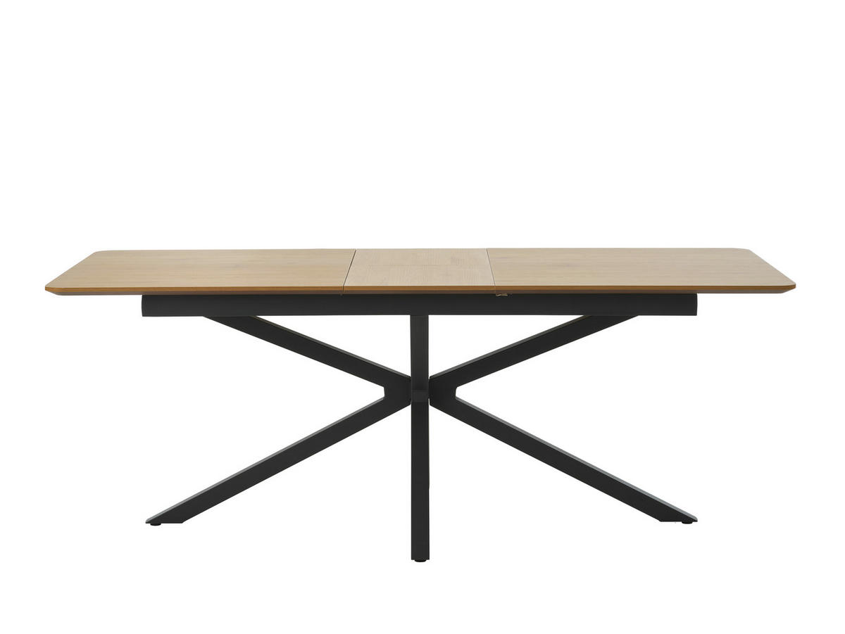 ESSTISCH in Holzwerkstoff  - Eichefarben/Schwarz, MODERN, Holzwerkstoff/Metall (90/75/160-200cm) - Livetastic