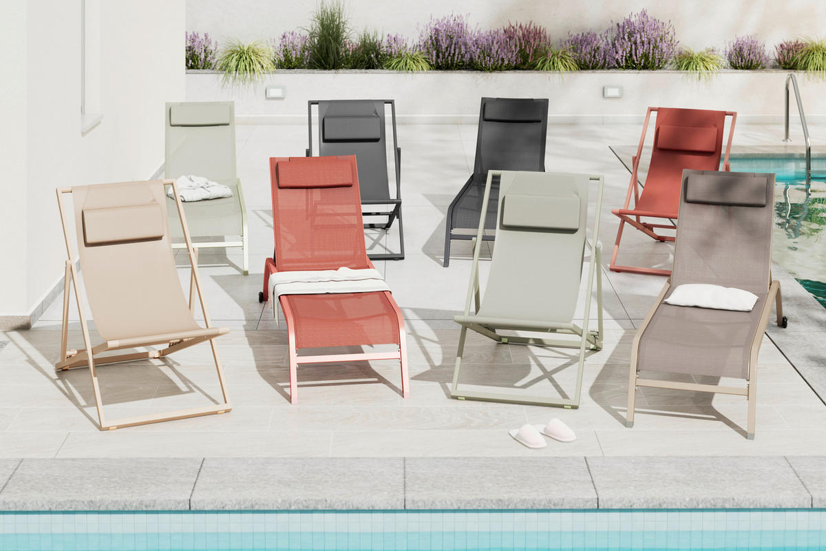 SONNENLIEGE 104/79/57 cm  - Dunkelgrau, MODERN, Textil/Metall (104/79/57cm) - Ambia Garden