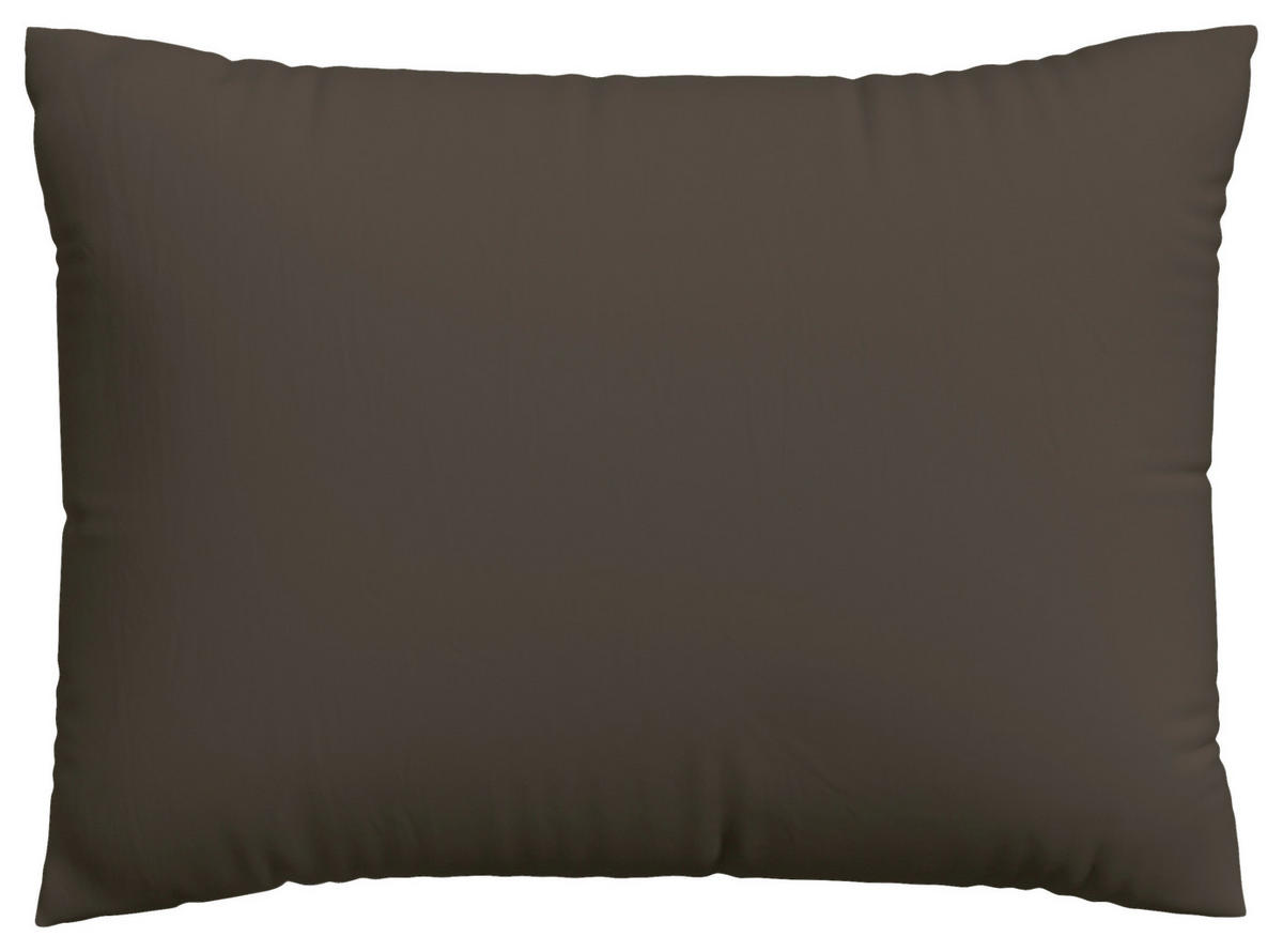 KOPFPOLSTERBEZUG KNITTED JERSEY 70/90 cm  - Dunkelbraun, Basics, Textil (70/90cm) - Schlafgut