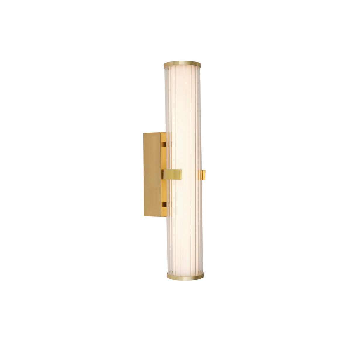 VÄGGLAMPA FÖR BADRUM Clamp 43/8,5/5 cm   - klar/vit, Basics, metall/glas (43/8,5/5cm)
