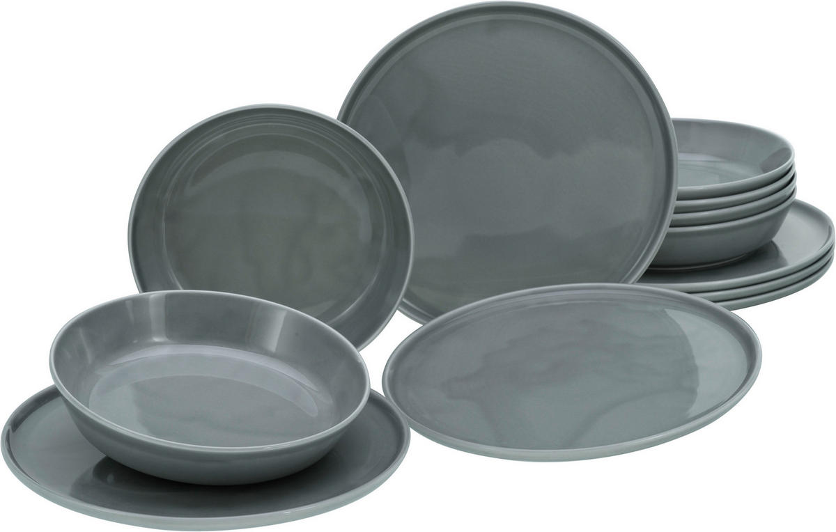 JÍDELNÍ SOUPRAVA, porcelán - šedá, Basics, keramika (29/25/30cm) - Creatable