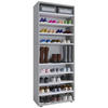 SCHUHREGAL Grau  - Schwarz/Grau, KONVENTIONELL, Holzwerkstoff/Kunststoff (70/183/37cm) - MID.YOU