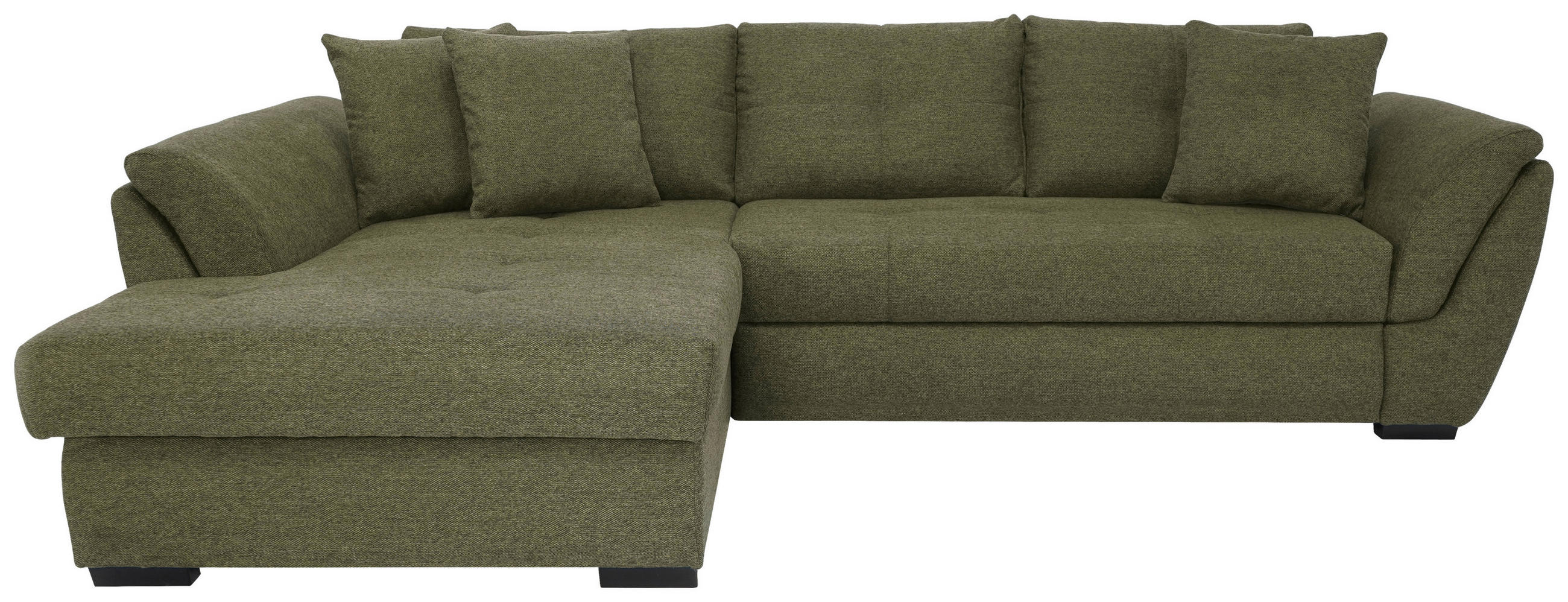 ECKSOFA Webstoff Grün  - Schwarz/Grün, Design, Kunststoff/Textil (187/278cm) - Livetastic
