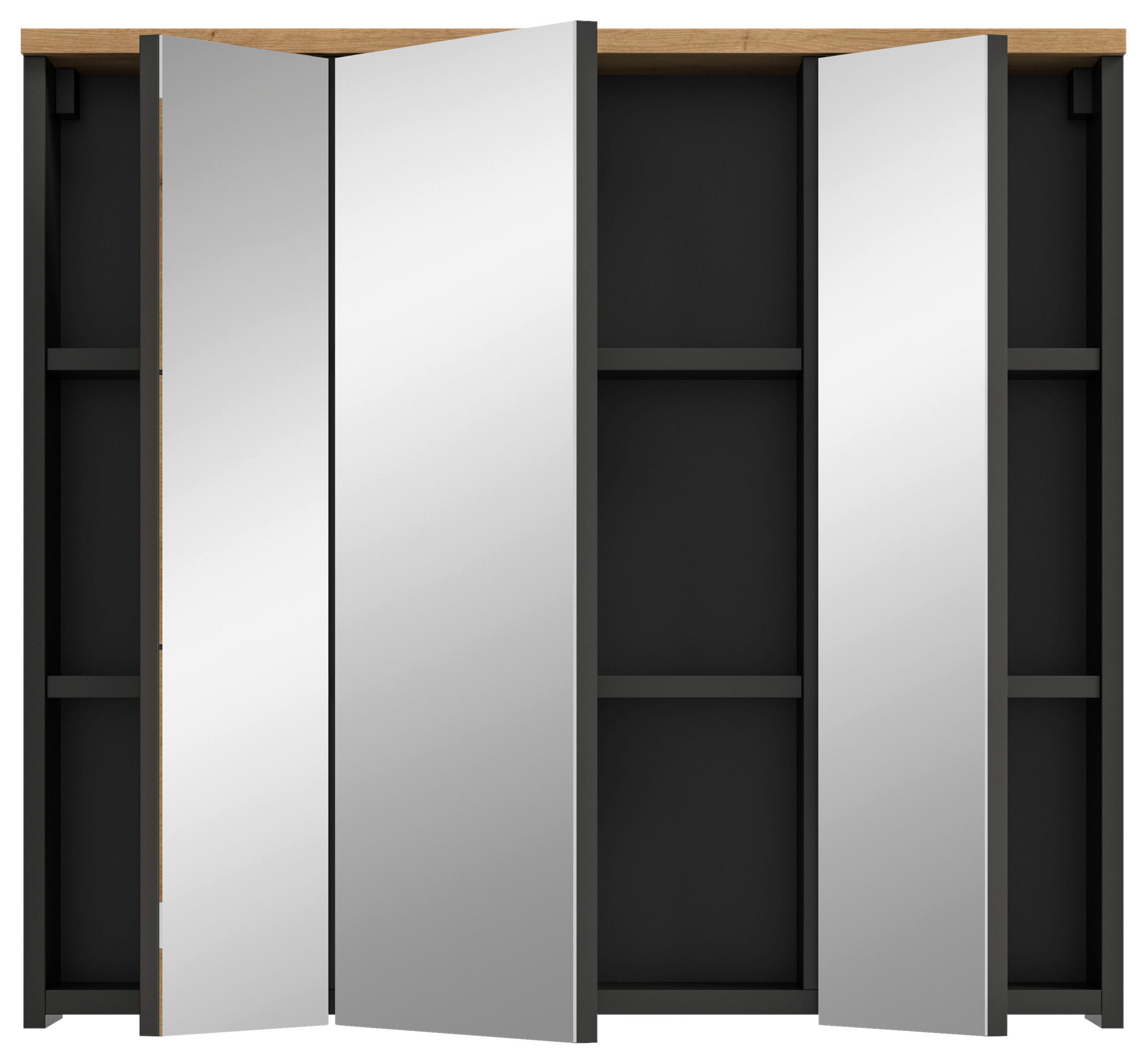 Thumbnail - Mid.you Spiegelschrank, Holzwerkstoff, 6 Fächer, 80x73x21 cm, FSC Mix, Soft-Close-System, Badezimmer, Badezimmerspiegel,...