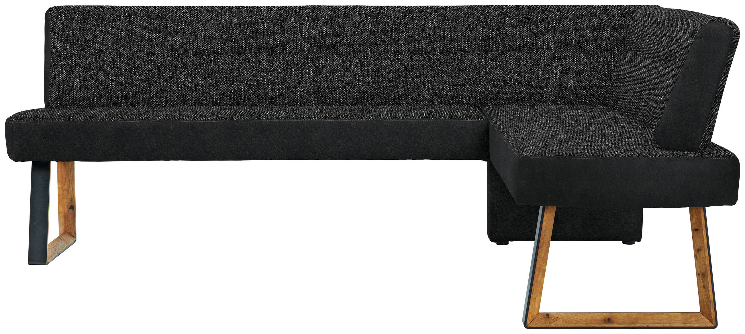 ECKBANK 215/173 cm  in Schwarz, Eichefarben  - Eichefarben/Schwarz, KONVENTIONELL, Holz/Textil (215/173cm) - Voleo