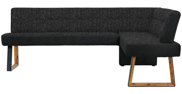 ECKBANK 215/173 cm  in Schwarz, Eichefarben  - Eichefarben/Schwarz, KONVENTIONELL, Holz/Textil (215/173cm) - Voleo