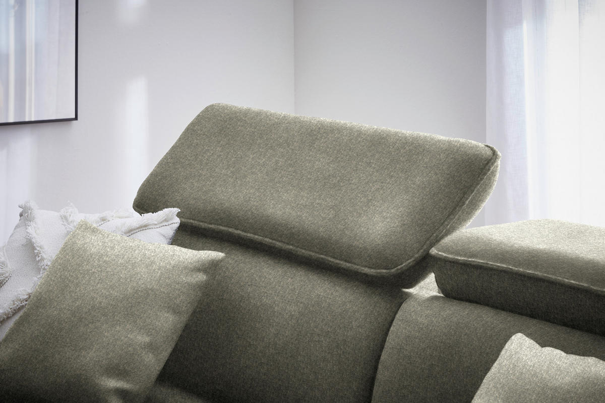 ECKSOFA in Samt Taupe  - Taupe/Schwarz, Design, Holz/Textil (185/232cm) - Stylife