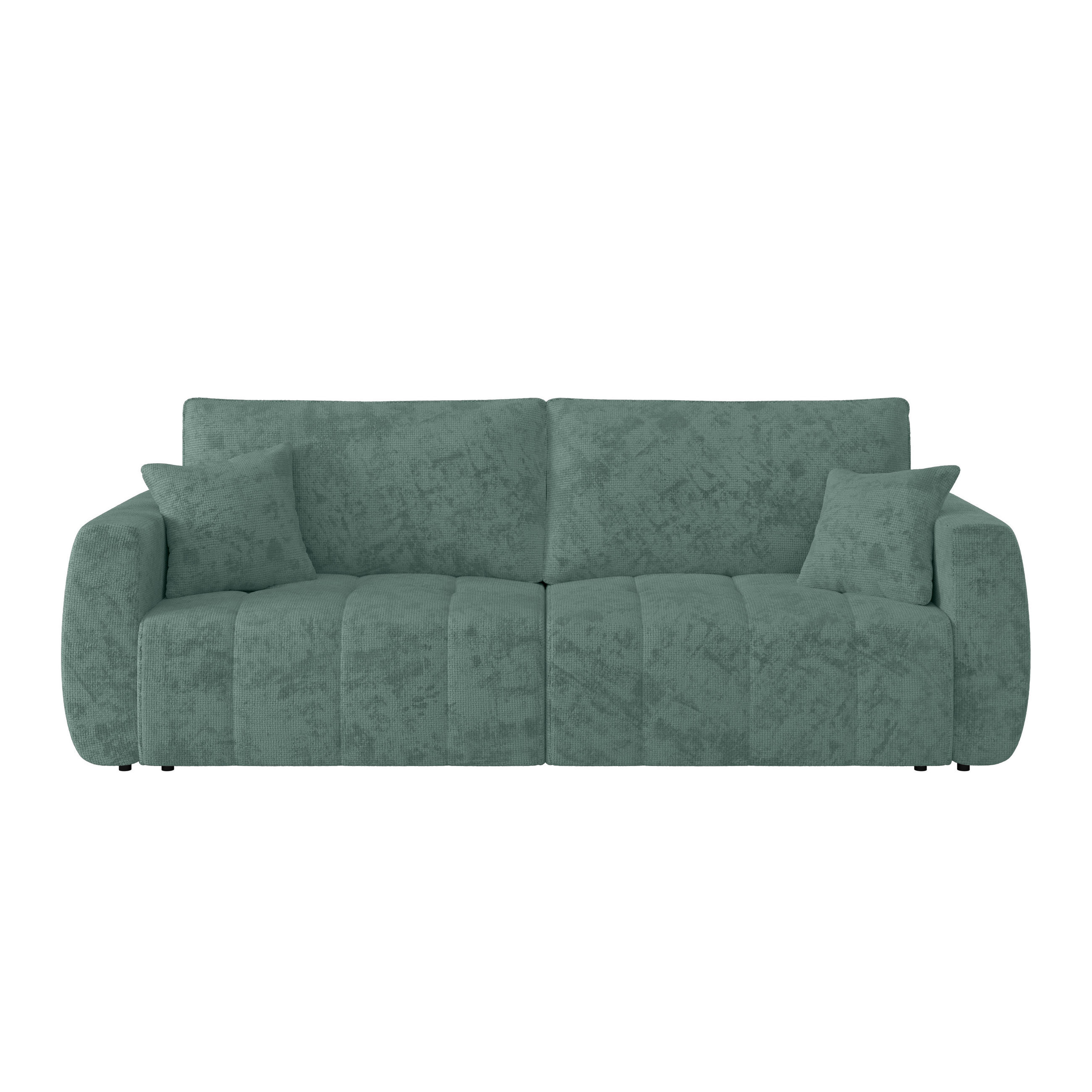 SCHLAFSOFA  mit Stoffauswahl Webstoff Petrol  - Petrol/Schwarz, MODERN, Holz/Textil (245/74-90/104cm) - MID.YOU