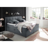 BOXSPRINGBETT 180/200 cm  in Anthrazit  - Anthrazit/Schwarz, Basics, Kunststoff/Textil (180/200cm) - MID.YOU