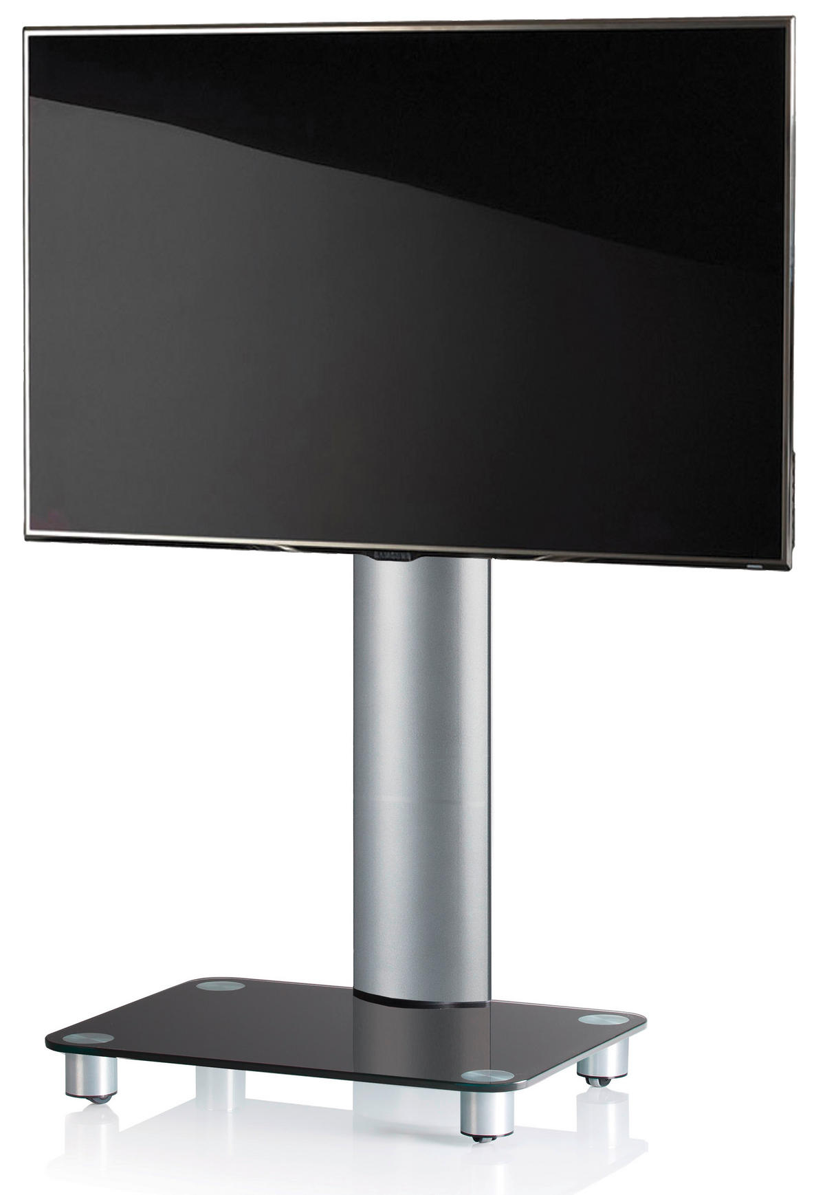 TV-STATIV i {item.attr('143-279'), [ ]}{item.attr('B-DIMENSION'),[]} - silver/svart, Klassisk, metall/glas (60/100/44cm) - MID.YOU
