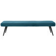 SITZBANK in Textil Petrol  - Petrol/Schwarz, Design, Textil/Metall (200/48/47cm) - Dieter Knoll