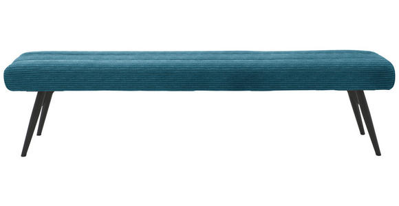 SITZBANK in Textil Petrol  - Petrol/Schwarz, Design, Textil/Metall (200/48/47cm) - Dieter Knoll