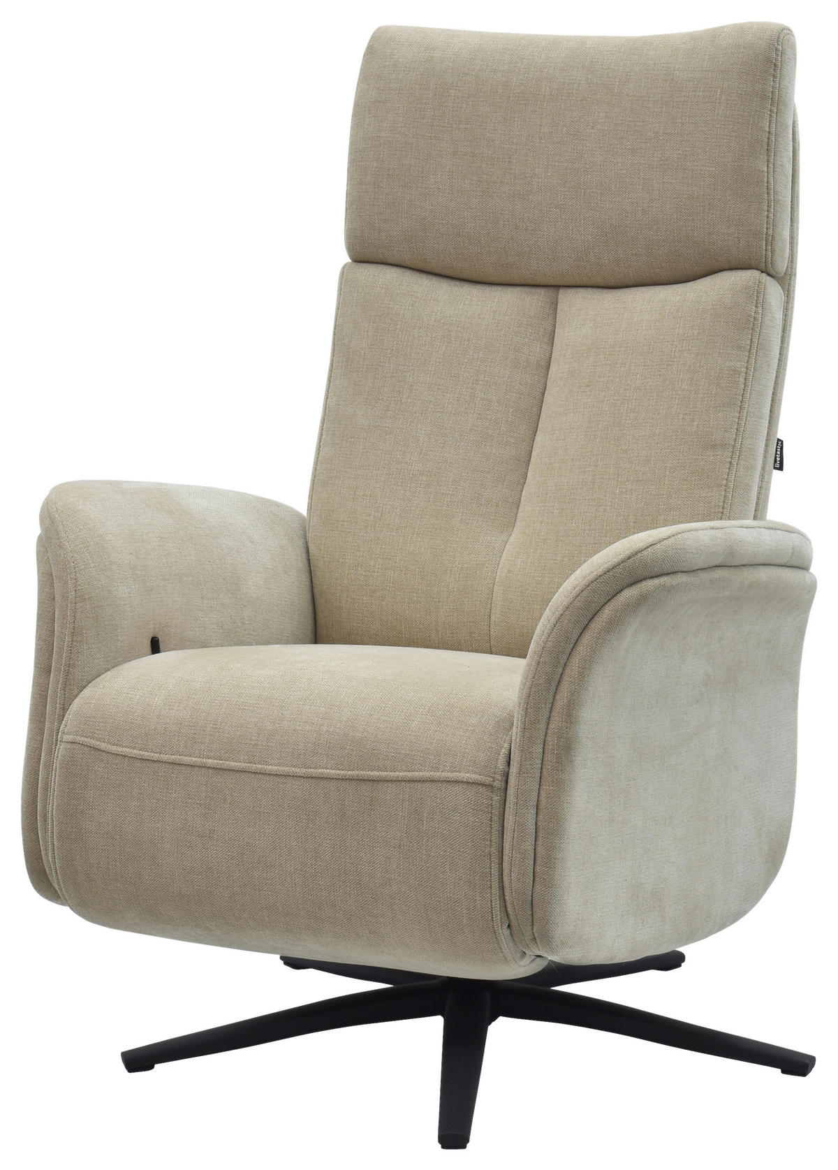 RELAXSESSEL Webstoff    - Beige/Schwarz, Design, Holz/Textil (75/109/84/148/84cm) - Livetastic