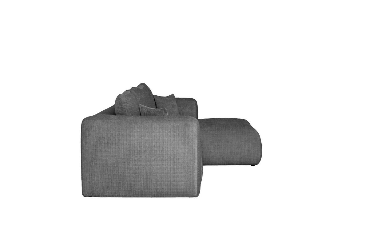 ECKSOFA Dunkelgrau Chenille Zierkissen, Rückenkissen, Rücken echt  - Dunkelgrau/Schwarz, MODERN, Kunststoff/Textil (276/188cm) - Milino