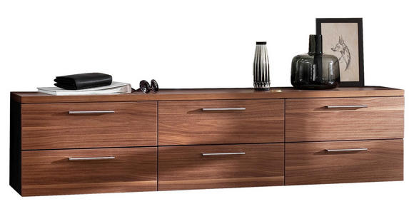 HÄNGEELEMENT in Anthrazit, Nussbaumfarben - Chromfarben/Anthrazit, Design, Holz/Holzwerkstoff (181/44/35cm) - Moderano
