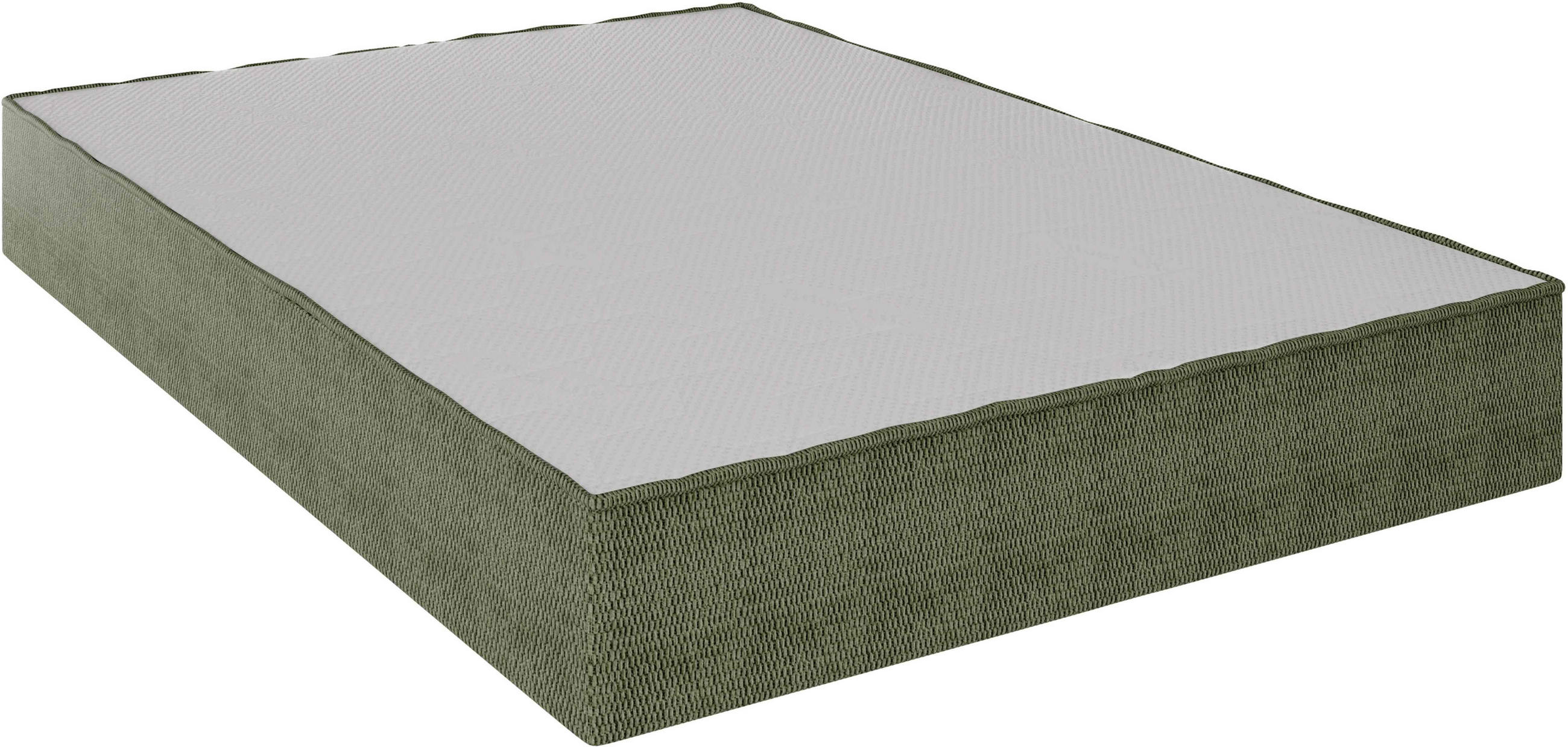 TASCHENFEDERKERNMATRATZE 140/200 cm, Höhe ca.: 25 cm, H2 + H3 = mittel + fest, 7-Zonen - Weiß/Olivgrün, Design, Textil (140/200cm) - Chameo