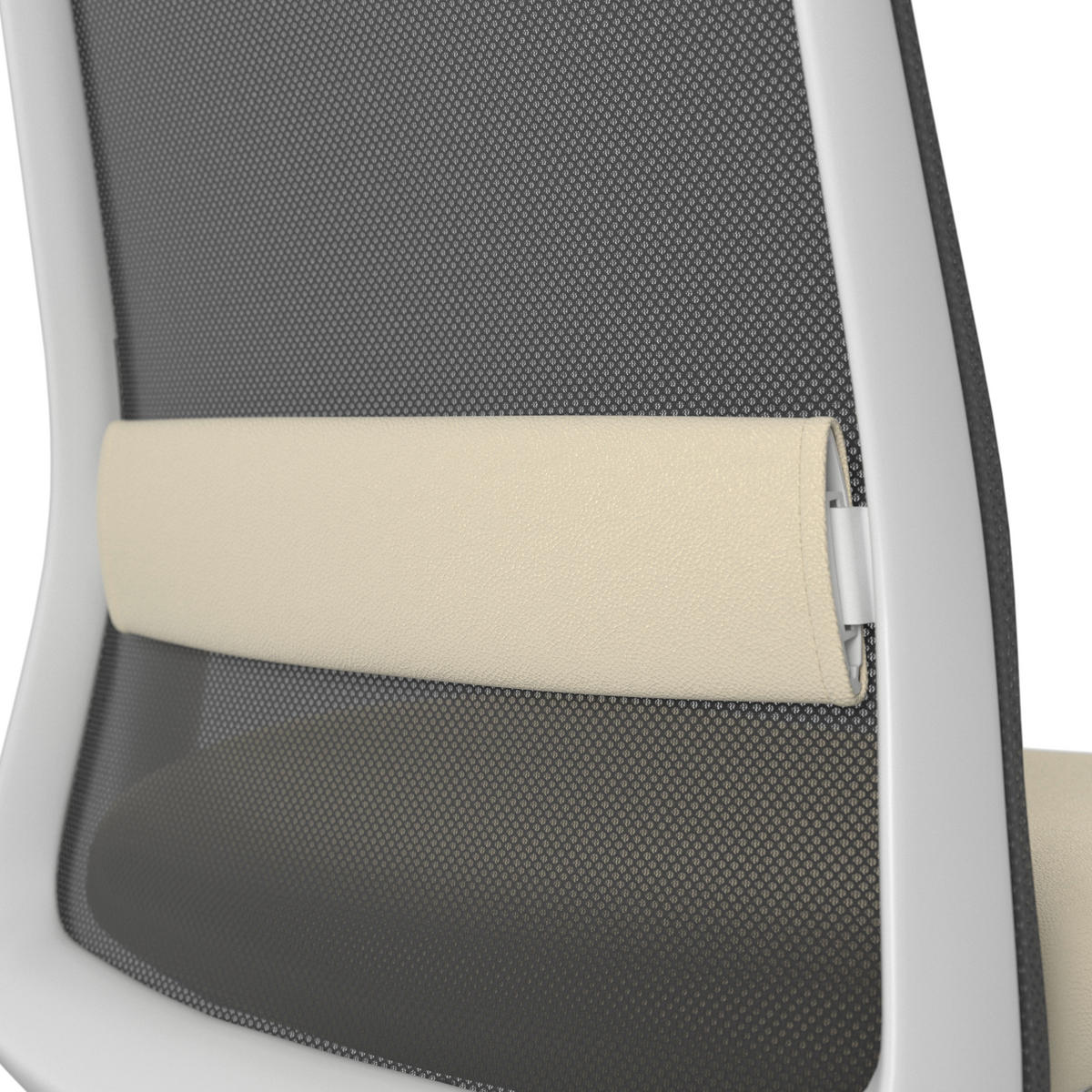 DREHSTUHL Schwarz, Weiß, Beige  - Beige/Schwarz, MODERN, Leder/Kunststoff (70/103-115/70cm)