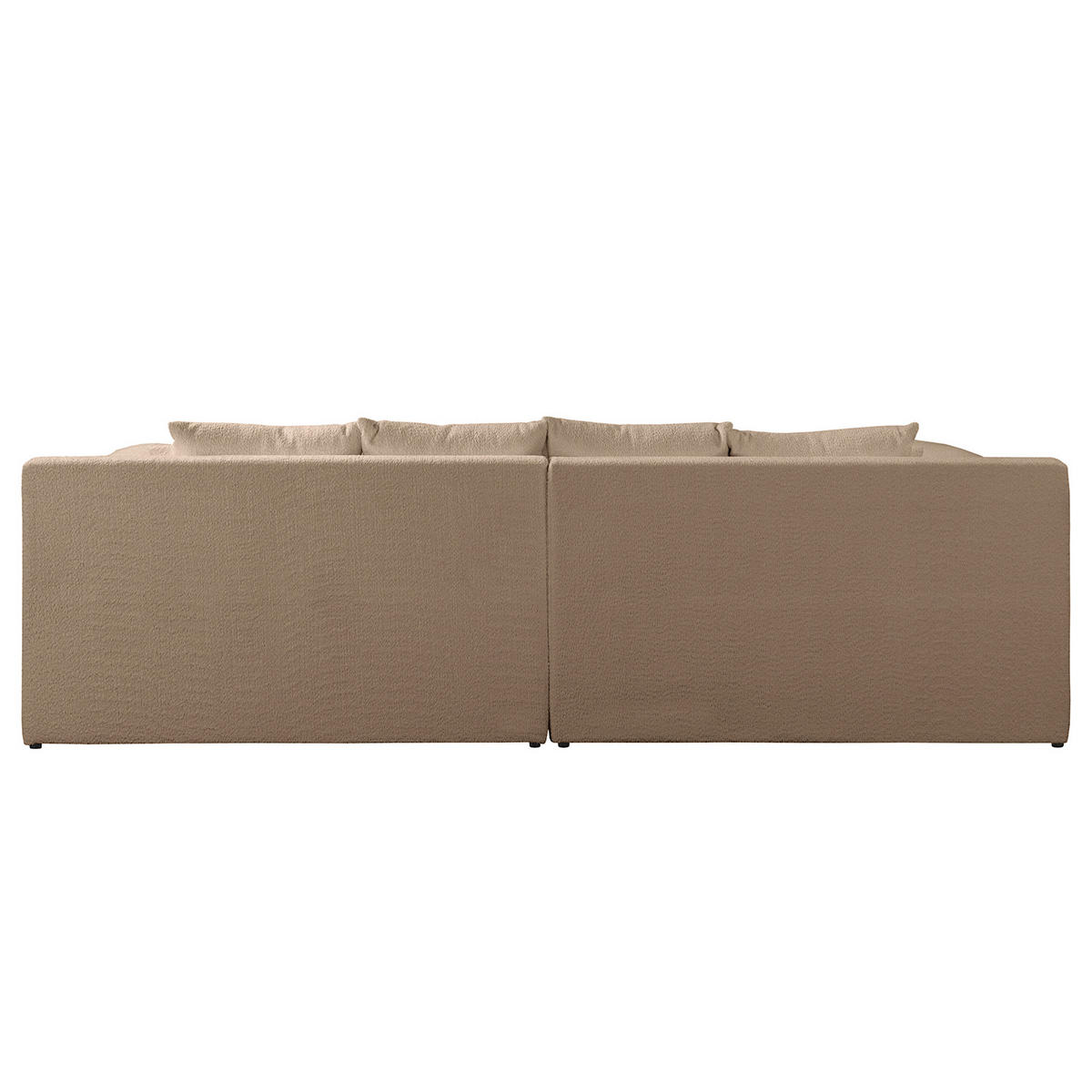 ECKSOFA Naomi in Chenille Hellbraun Rückenkissen  284/243 cm  - Hellbraun/Schwarz, Design, Kunststoff/Textil (284/243cm) - P & B