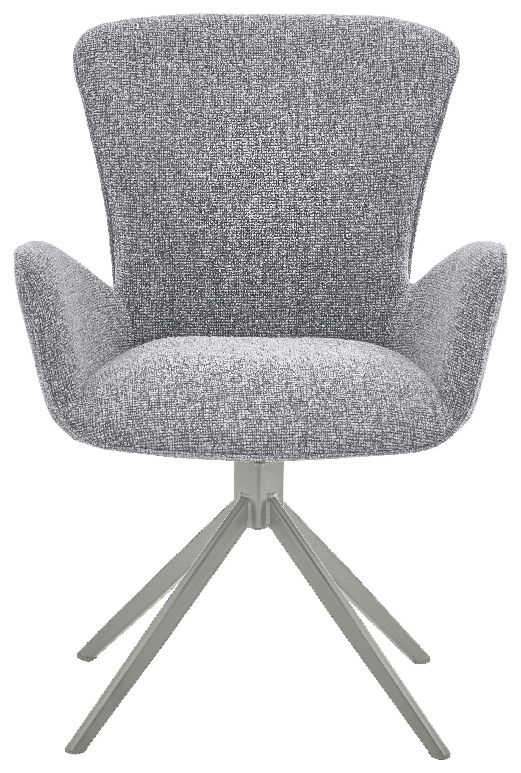ARMLEHNSTUHL  in Eisen Jacquard, Flachgewebe  - Grau, Design, Textil/Metall (63/92/63cm) - Valdera