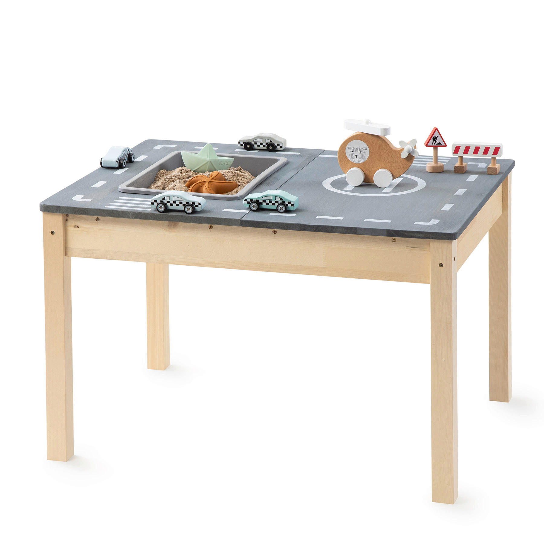 SAND & WASSERTISCH RACE RUNNER Holz Naturfarben, Graphitfarben  - Graphitfarben/Naturfarben, Basics, Holz (80/60/50cm) - MUDDY BUDDY