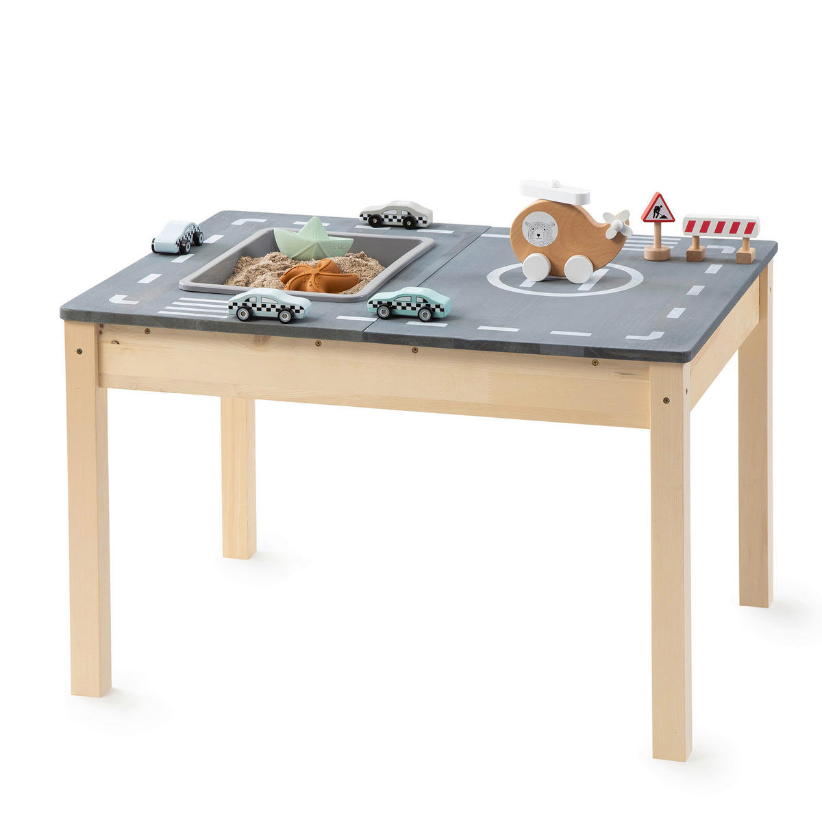 SAND & WASSERTISCH RACE RUNNER Holz Naturfarben, Graphitfarben  - Graphitfarben/Naturfarben, Basics, Holz (80/60/50cm) - MUDDY BUDDY