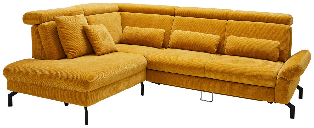 ECKSOFA Beldomo system Currygelb Webstoff  - Currygelb/Schwarz, Design, Textil/Metall (203/258cm) - Beldomo System