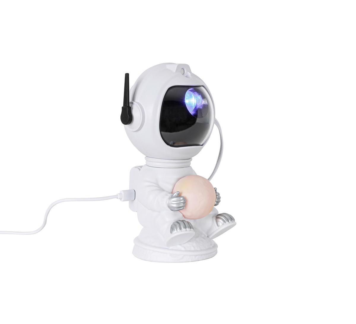 DEČJA STONA LAMPA - bela/srebrna, Trendi, plastika (12,5/20,5/11,5cm) - Novel