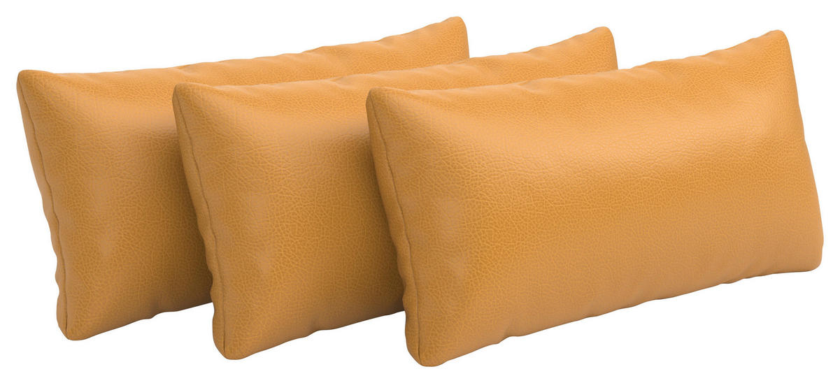 NIERENKISSEN  - Currygelb, KONVENTIONELL, Leder (65/25cm) - Sit & More