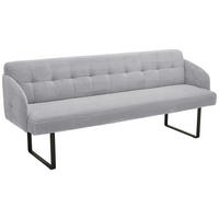 SITZBANK 217/85/69 cm Cord Hellgrau Metall  - Hellgrau/Schwarz, Design, Textil/Metall (217/85/69cm) - Musterring