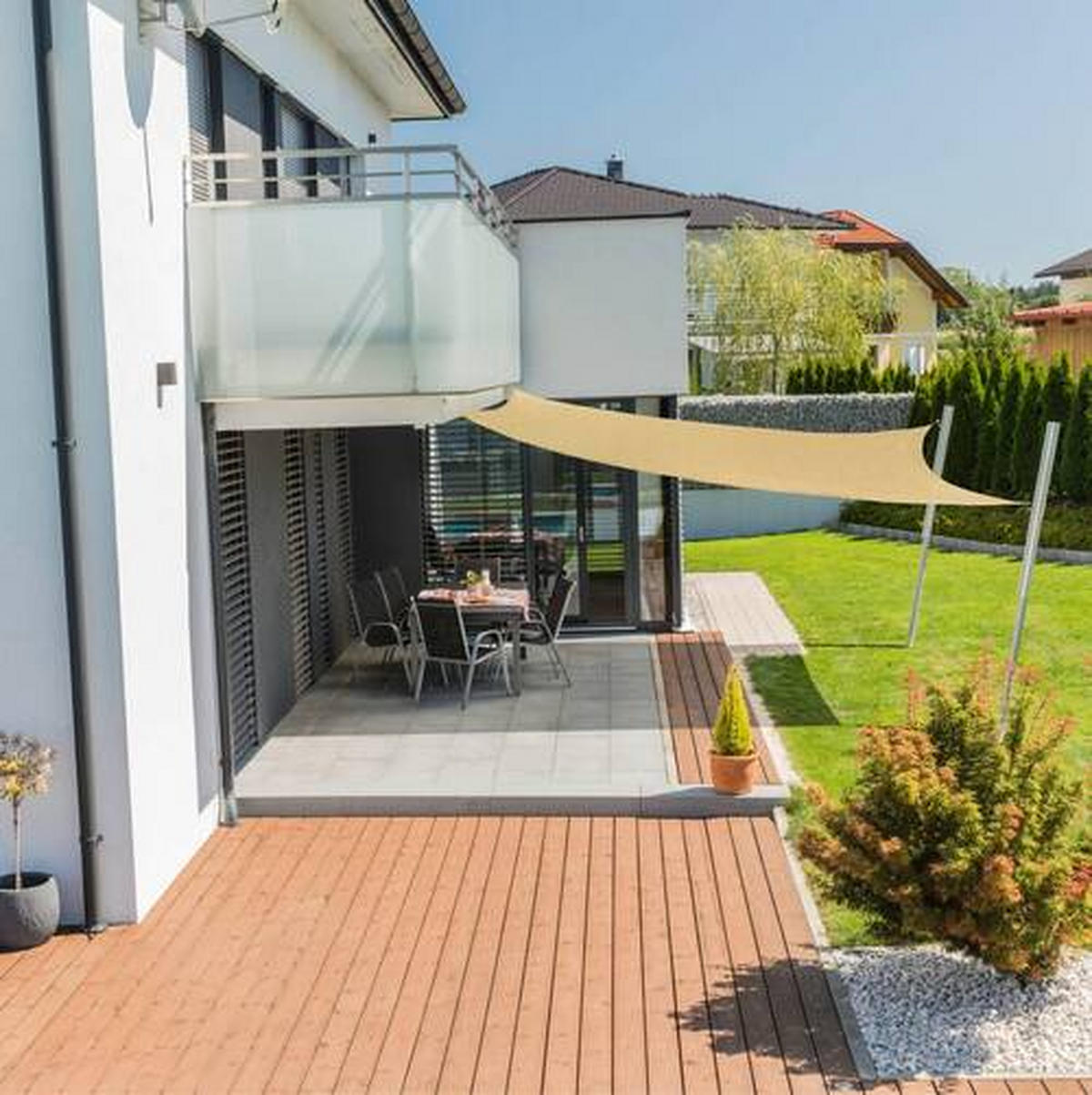 ZAHRADNÍ PLACHTA PROTI SLUNCI 500/500 cm - šampaňská, Basics (500/500cm)