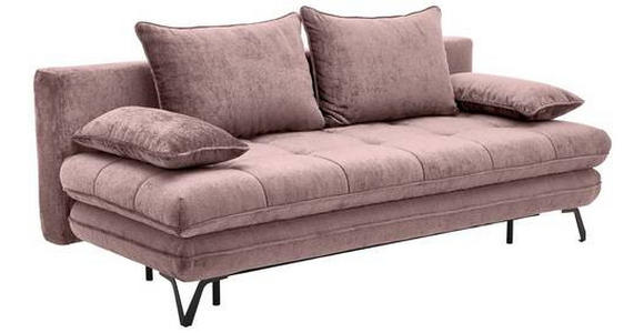 SCHLAFSOFA Samt Altrosa - Schwarz/Altrosa, Design, Textil/Metall (205/79-96/85cm) - Novel