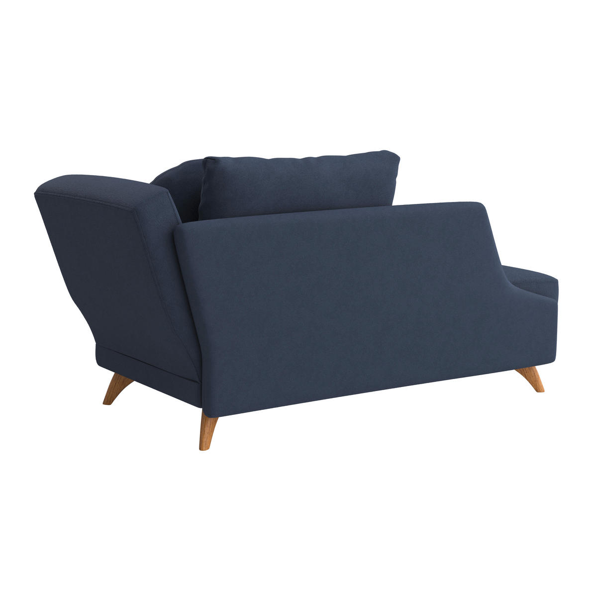 RÉCAMIERE in Flachgewebe Dunkelblau  - Eichefarben/Dunkelblau, MODERN, Holz/Textil (205/74-87/94cm) - Bali