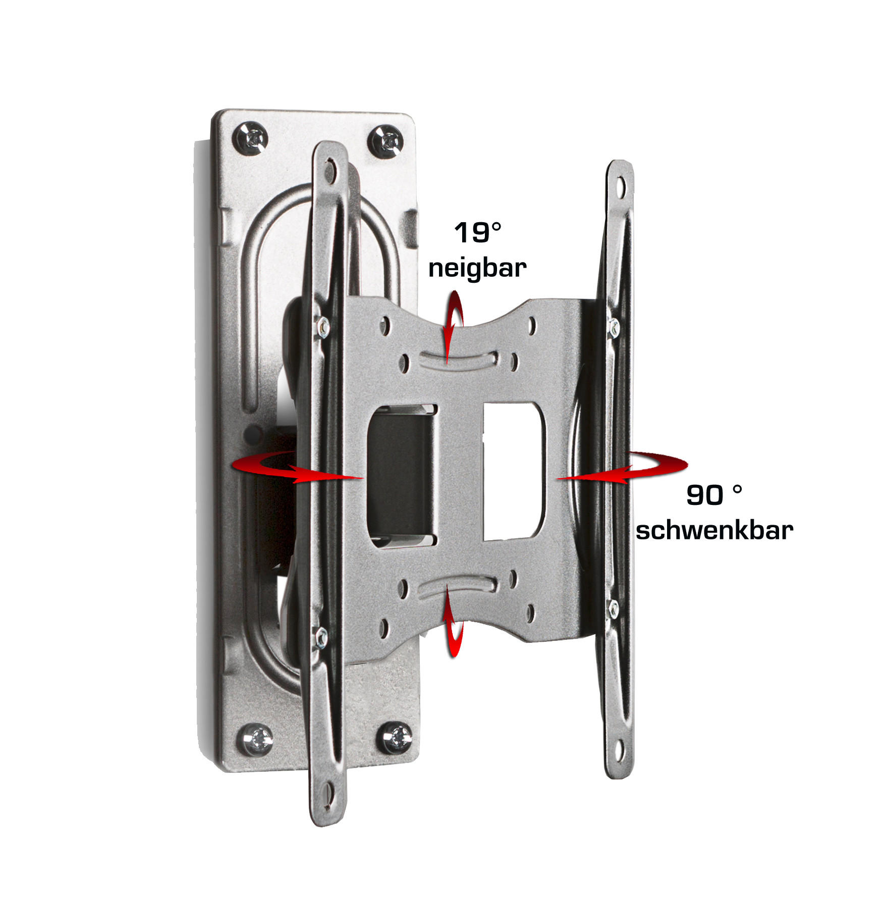 TV-WANDHALTER 37 Zoll  - Silberfarben, KONVENTIONELL, Metall (24,33/22/9,6cm) - MID.YOU