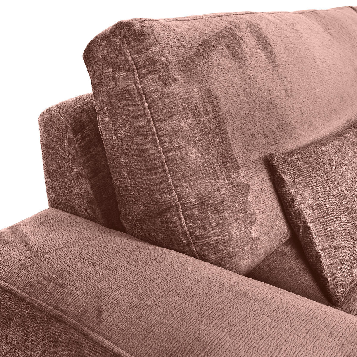 BIGSOFA in Chenille Altrosa  - Schwarz/Altrosa, Konventionell, Kunststoff/Textil (282/73/115cm) - MID.YOU