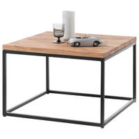 COUCHTISCH Asteiche massiv quadratisch Schwarz, Eichefarben  - Eichefarben/Schwarz, MODERN, Holz/Metall (70/45/70cm) - MID.YOU