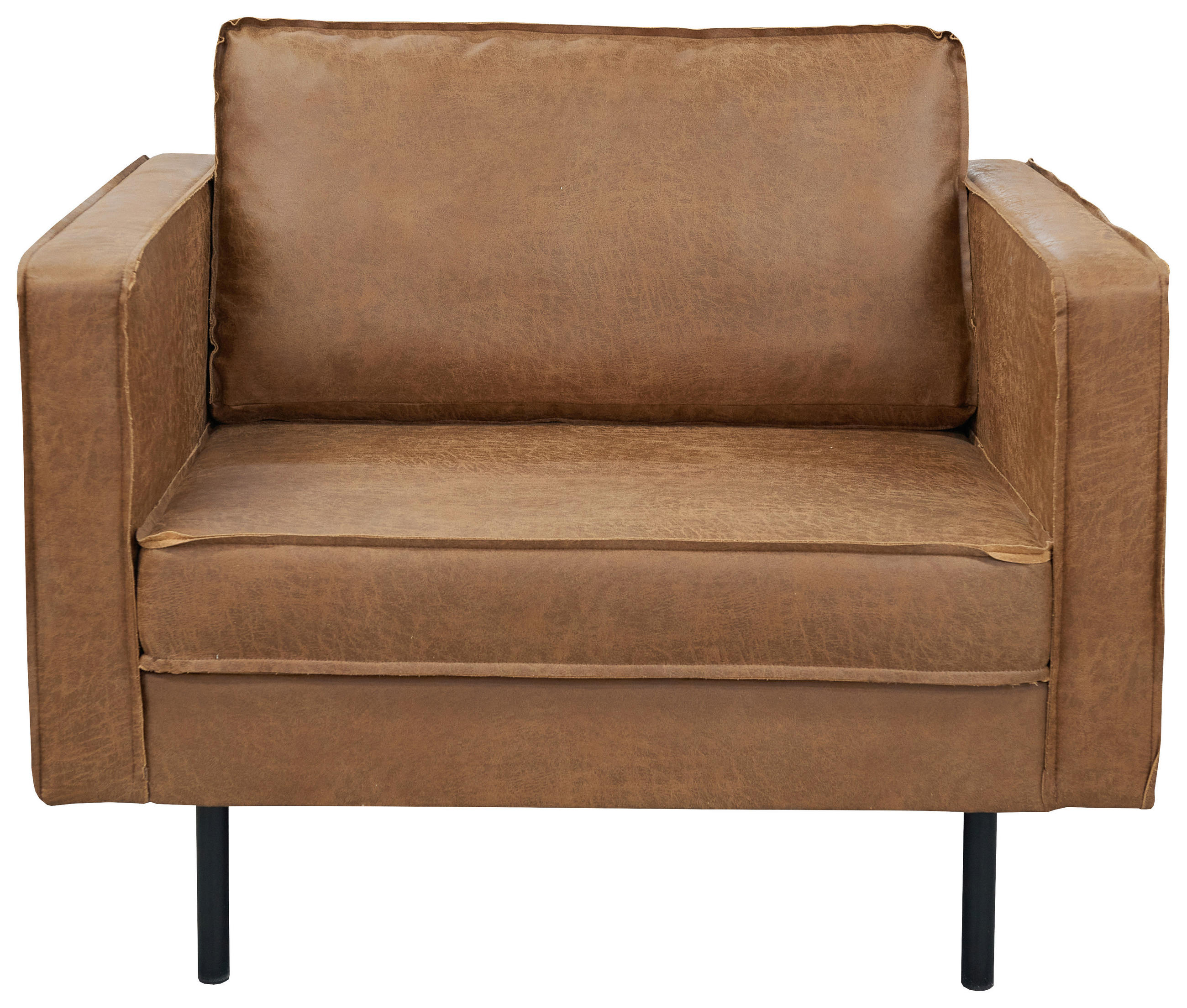 SESSEL Lederlook Braun - Schwarz/Braun, Design, Leder (105/84/90cm) - MID.YOU